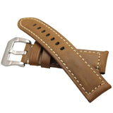 Handcrafted Vintage Watchbands - 22mm and 24mm Genuine Leather Straps for Men, Classic Soft Design with Silver Buckle