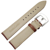 Genuine Leather Watch Band – Soft Black & Brown Strap for Men & Women | 18mm to 24mm with Silver or Gold Metal Buckle