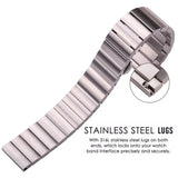 High-Quality Stainless Steel Watchbands - 16mm to 22mm Silver & Black Metal Straps for Huawei Gear S3