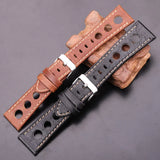 Soft Genuine Leather Watchband – Thin Black & Brown Strap with Pin Buckle for Men & Women | 22mm, 24mm