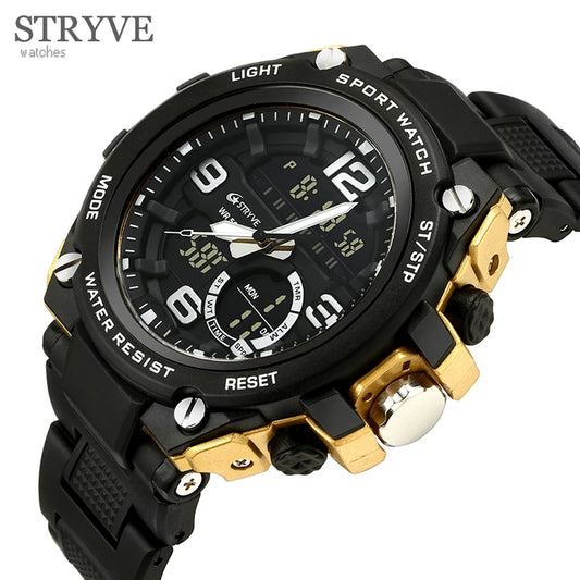 Men’s Military Sports Watch – Waterproof LED Digital Analog Quartz Wristwatch for Army Style