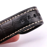 Genuine Leather Watchbands for Men, 22mm and 24mm, in Black, Brown, and Orange, with Retro Brushed Buckle