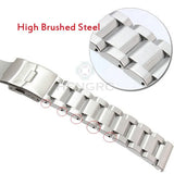 Solid Stainless Steel Watchbands - Men's Metal Bracelet, Available in 18mm, 20mm, 22mm, and 24mm, Strap Accessories