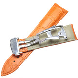 Genuine Leather Watchbands: 20mm and 22mm Straps with Butterfly Deployment Clasp, Replacement Bracelet Accessories