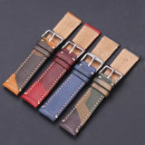 Premium Cowhide Watchbands: Camouflage Vintage Genuine Leather, Available in 18mm, 20mm, 22mm Sizes for Men and Women