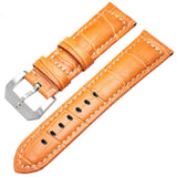 Genuine 24mm Leather Watchbands for Women in Brown and Black, Metal Pin Buckle Strap, Watch Accessories