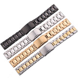 Solid Stainless Steel Watch Band – Gold, Silver & Black Bracelet Strap for Men & Women | 18mm, 20mm, 22mm, 24mm Straight End Design