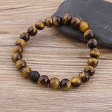 Couples' Boho Marble Bead & Tiger Eye Bracelet – Natural Lava Stone Distance Jewelry | Christmas Gift