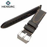 Italian Genuine Leather Watch Strap for Men and Women, Thick Cowhide Band with Metal Buckle, Available in 20mm, 22mm, 24mm