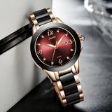 Top Brand Luxury Ceramics Women's Watch: Waterproof with and Metal Strap