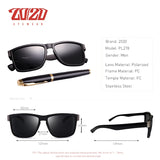 Polarized Sunglasses for Men: Driving Glasses with Black Frame, Coating for Fishing and Driving, Sun Eyewear PL278