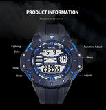 SMAEL Men's Military Watch, Waterproof Casual Sport Watch with LED Digital Analog Quartz,