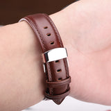 High-Quality Genuine Leather Watch Band – Brown & Black Strap in 18mm to 24mm | Elegant Watch Accessory with Deployment Buckle