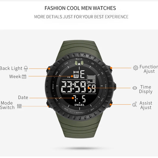 Men's Military Sports LED Watch - Luxury Brand Wristwatch, Perfect Gift for Men