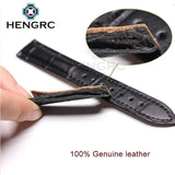 High-Quality Genuine Leather Watchbands for Men and Women, Available in 18mm to 24mm, Black and Brown, with Deployment Clasp