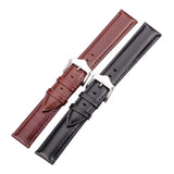 Smooth Genuine Cowhide Leather Watchband – Soft Black & Brown Strap for Men & Women | 18mm to 24mm Watch Bracelet Accessory