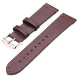 Vintage Genuine Leather Watchbands – Dark Brown Smooth Strap with Stainless Steel Pin Buckle in 18mm, 20mm, 22mm