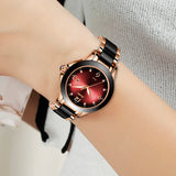 Top Brand Luxury Ceramics Women's Watch: Waterproof with and Metal Strap