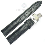 Soft Genuine Leather Watch Band – Black & Brown Strap with Deployment Clasp for Tissot | 18mm to 24mm Sizes Available