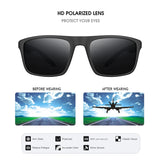 Classic Square Men's Sunglasses: Polarized Fashion Black Sun Glasses, Stylish Driving Shades with UV400 Sports Eyewear