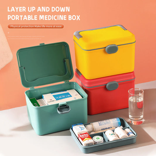 Large-Capacity Portable Medicine Box: Household Emergency Kit