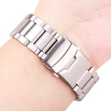 Stainless Steel Watch Band: 18mm, 20mm, 22mm, 24mm Link Strap in Blue, Black, Gold