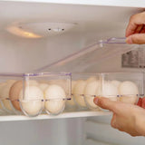 Egg Storage Container with 14 Grids: Keep Eggs Fresh in Kitchen Refrigerator or Cabinet Organizer