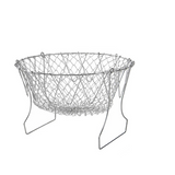 Stainless Steel Foldable Frying Basket: Versatile Kitchen Cooking Tool for Steam, Rinse, and Strain