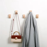 Nordic Style Wooden Wall Hanger: Coat Hooks with Key Holder and Storage