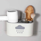 Wall-Mounted Cloud Hair Dryer Holder: No Drilling Needed, Convenient Storage Solution