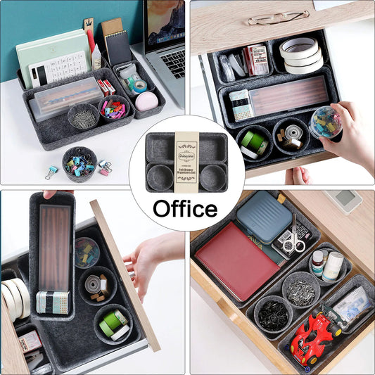 8Pcs Felt Organizers: Ideal for Desktop Storage of Sundries, Socks, Jewelry, Makeup