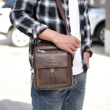 Kangaroo Luxury Men's Shoulder Bag: Vintage Leather Messenger, Split Leather Crossbody