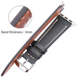 Vintage Cowhide Leather Watchbands for Apple Watch – 38mm, 40mm, 42mm, 44mm Straps for SE & Series 1-6 – Genuine Leather Bands for Men and Women