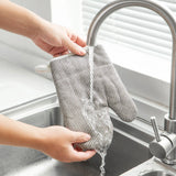 Thickened Plaid Insulation Gloves: High-Temperature Resistant Oven and Microwave Oven Gloves, One Piece