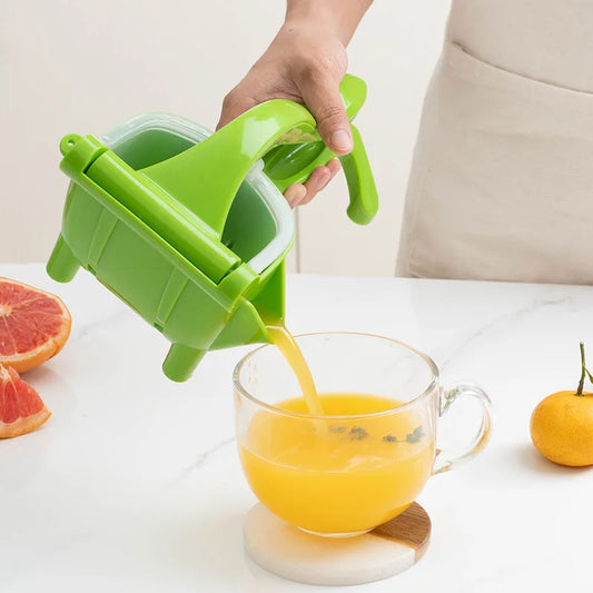 Compact Manual Juicer: Hand-Operated Squeezer for Cherries, Oranges, Lemons, Grapes - Crafted from Food-Grade Plastic for Fresh Home Juicing