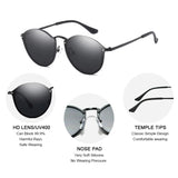 Timeless Round Sunglasses for Women: Vintage Metal Frames in Black, Perfect for Driving with UV400 Protection