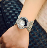 Women's Bracelet Watch with Luxury Fashion, Butterfly Diamante Design, Mesh Band, Quartz Dress Wristwatch