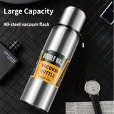 Portable Stainless Steel Thermos Vacuum Flask – Insulated Water Bottle with Filter for Outdoor Use | Available in 600ML, 800ML, 1000ML, and 1500ML Sizes for Coffee and Beverages