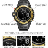 Luxury Men's Fashion Sports Watch, Waterproof Digital Display with Week and Date, Casual Military Style