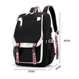 Fengdong Large Canvas Schoolbag for Teenage Girls with USB Port: Stylish and Functional