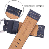 Genuine Cowhide Leather Watch Straps – 20mm/22mm Bands in Black, Blue, Gray, Brown for Men and Women