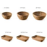 Rattan Bread Basket: Versatile Storage Solution for Food, Fruit, and Vegetables, Ideal for Supermarket and Restaurant Displays