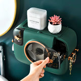 Creative Wall-Mounted Tissue Box: Multifunctional Waterproof Drawer Organizer for Bathroom Cosmetics