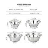 Stainless Steel Vegetable Washing Basket: Round Sieve for Washing and Draining Rice