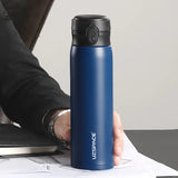 UZSPACE Business Water Bottle: Stainless Steel Vacuum Flask, Thermos with Direct Drinking Cap, Leakproof and Portable