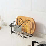 Multifunctional Kitchen Organizer: Iron Rack for Pot Lids, Forks, Spatulas, and Cutting Boards, Non-Slip Storage Holder Bracket