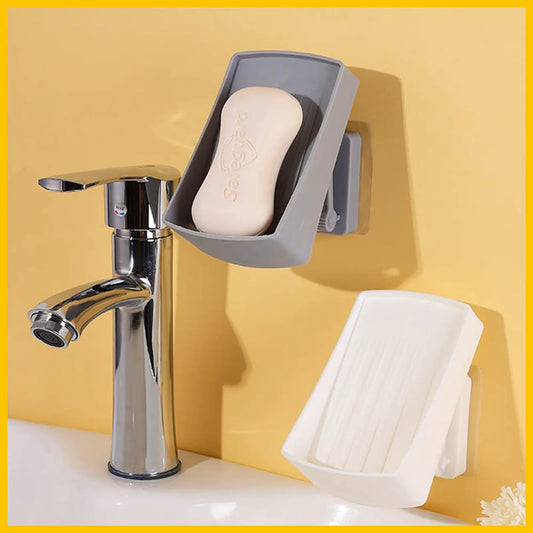 Retractable Bathroom Soap Box: Wall-Mounted Non-Perforated Rack for Drainage