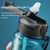 Summer Large-capacity Sport Water Bottles: Tritan Plastic with Straw, Portable and Leakproof Design, BPA-Free, Ideal for Outdoor Travel