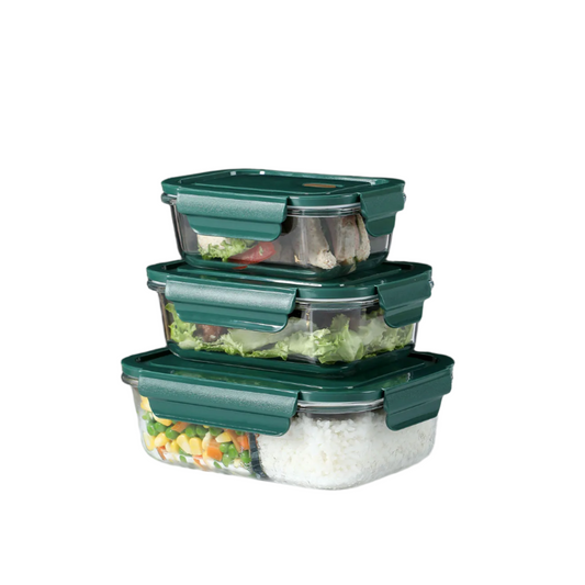 Borosilicate Glass Food Container: Microwave-Safe Lunch Box with Lid for Office Professionals