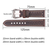 Vintage Cowhide Leather Watchband – 20mm/22mm Genuine Leather Strap for Amazfit GTR and Huawei Watches, Brown and Black